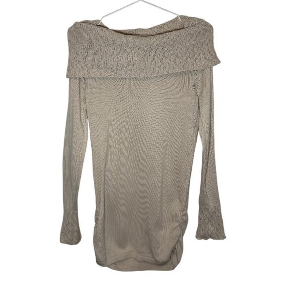 Calvin Klein Sweaters - Calvin Klein knitted long sleeve off-shoulder sweater cream women's size M